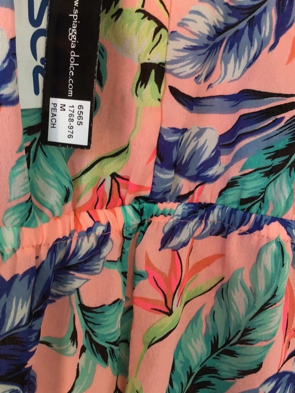Girls' Tropical Print Pink One-Piece Romper
